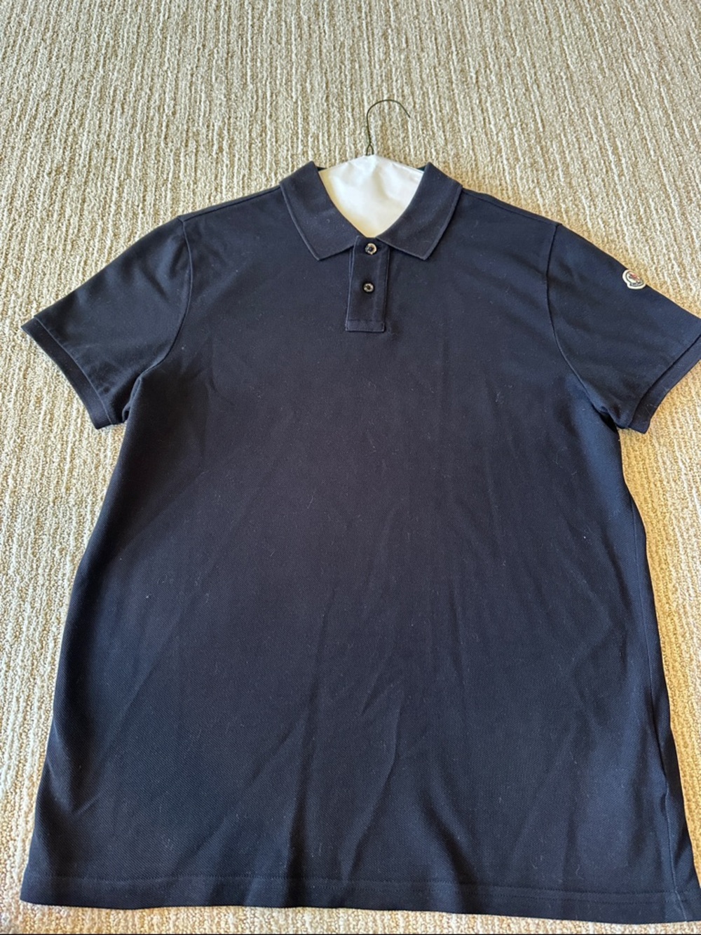 Moncler Men's Dark Blue Polo Shirt medium